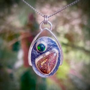 australian boulder opal, Ethiopian black opal, sterling silver sp1032